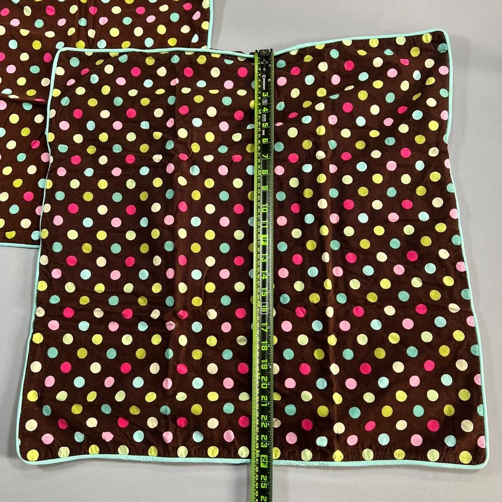 Pottery Barn Multicolor Polka Dot Bedroom Pillow Sham Set (1 Euro & 1 Standard)